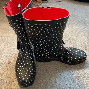 Polka dot rain boots